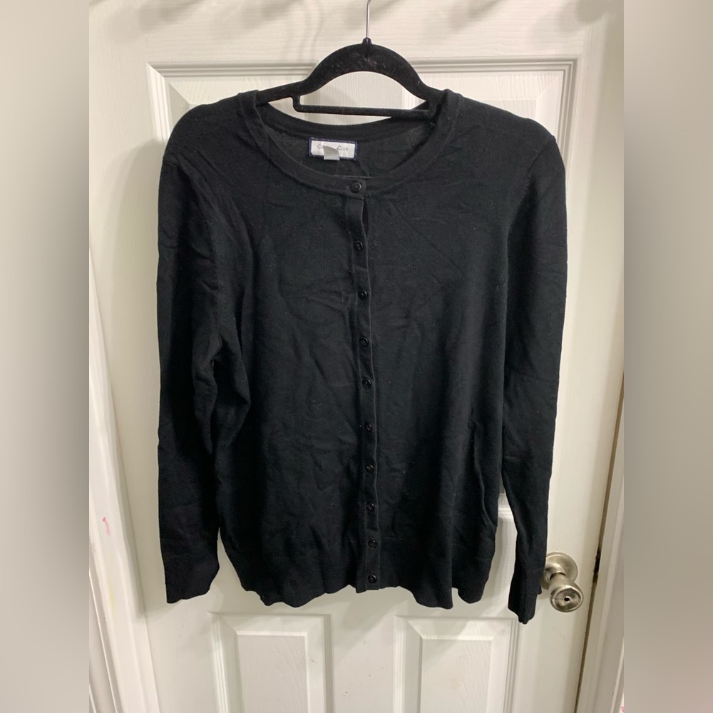 Black button up sweater